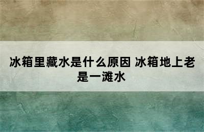 冰箱里藏水是什么原因 冰箱地上老是一滩水